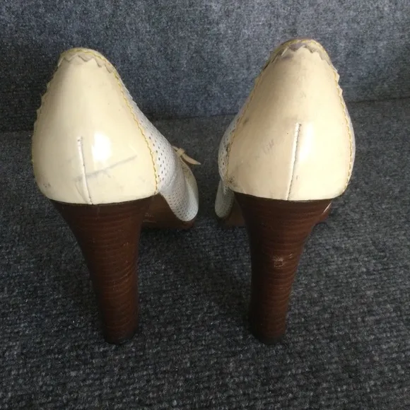 Fendi Leather Peep Toe Pumps Shoe Made In Italy Size 39