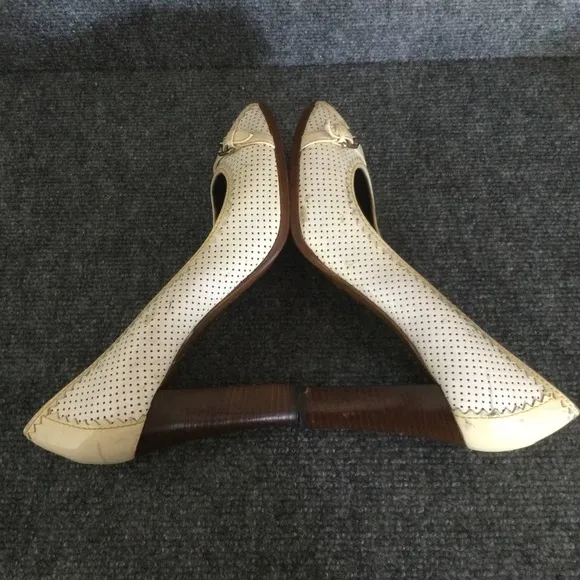 Fendi Leather Peep Toe Pumps Shoe Made In Italy Size 39