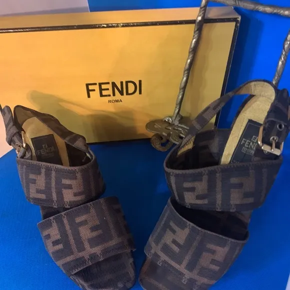 FENDI Scarpe Zucca wedge sandals Fendi sandals Zucca pattern resoled 4…