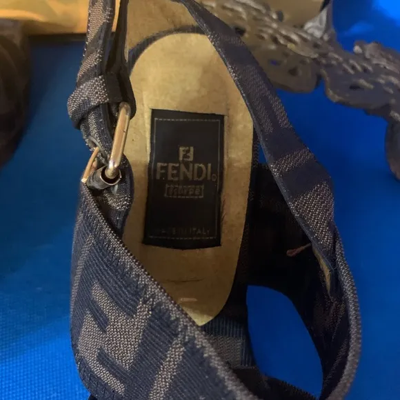 FENDI Scarpe Zucca wedge sandals Fendi sandals Zucca pattern resoled 4…
