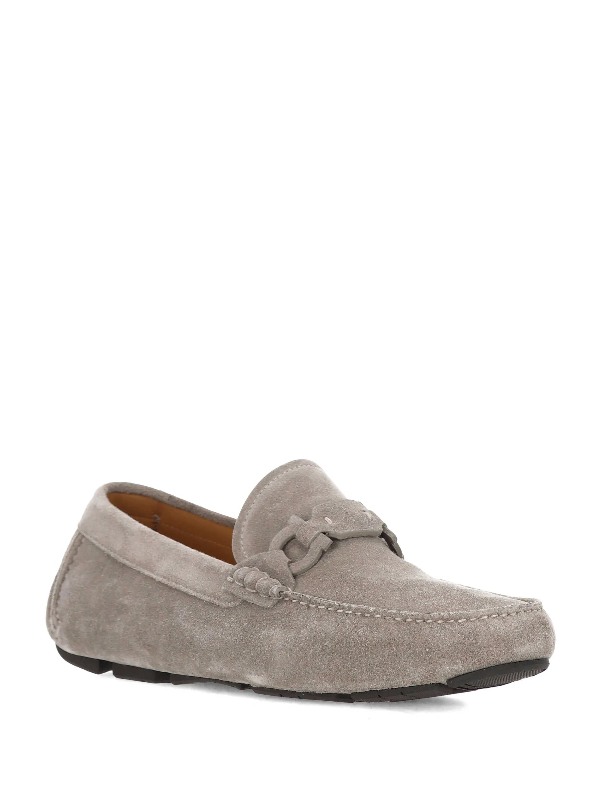 Ferragamo gancini grå mocka loafers