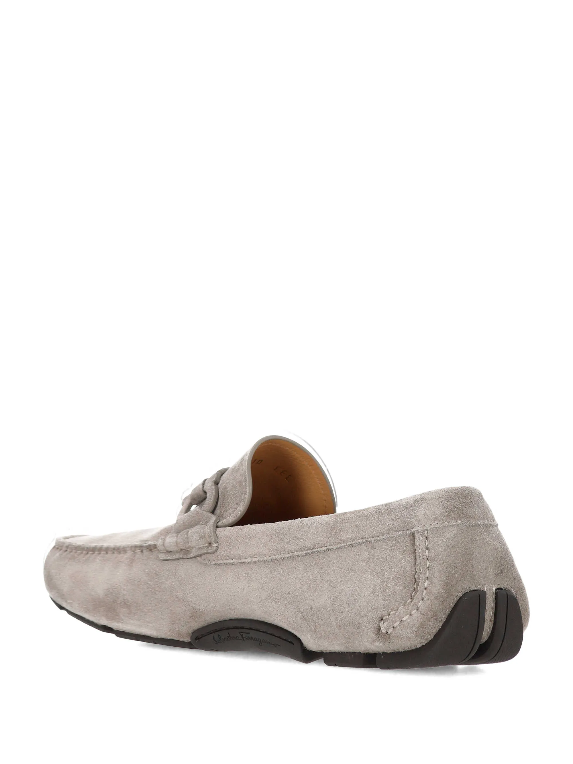 Ferragamo gancini grå mocka loafers