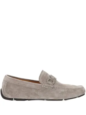 Ferragamo gancini grå mocka loafers
