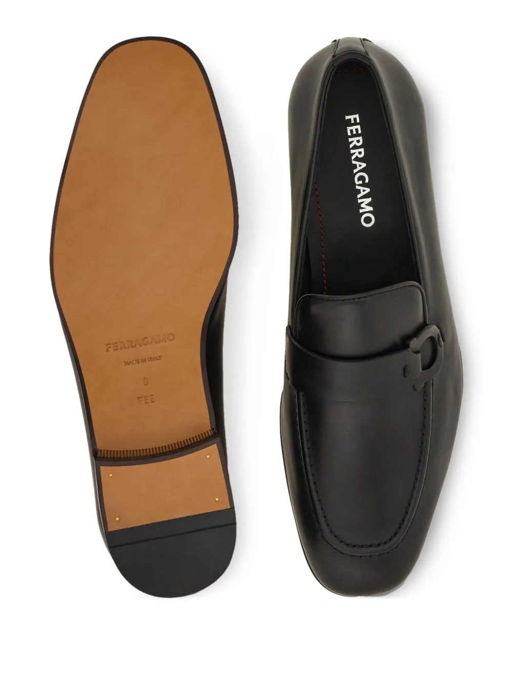 Ferragamo gancini svart spänne loafers