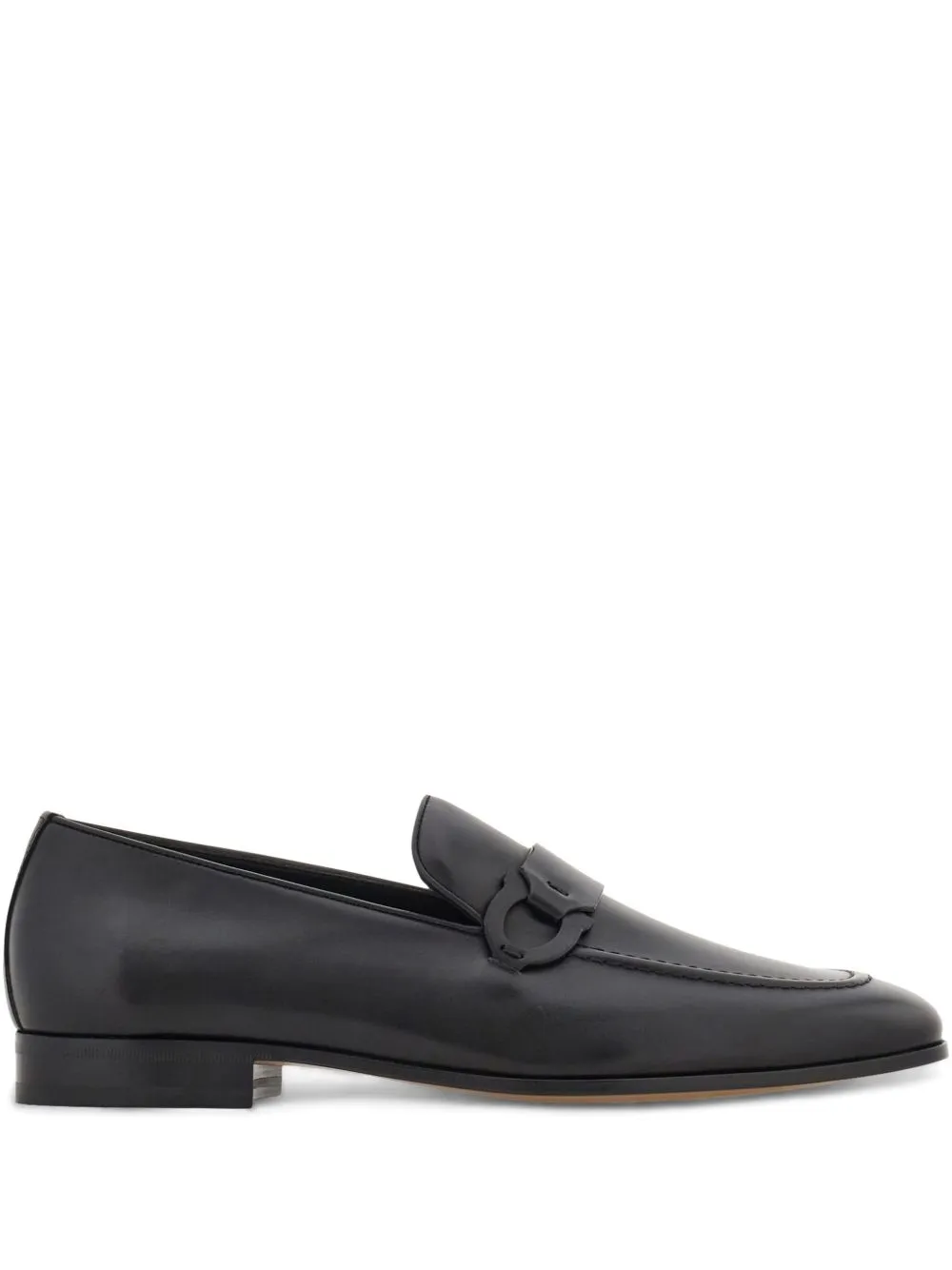 Ferragamo gancini svart spänne loafers