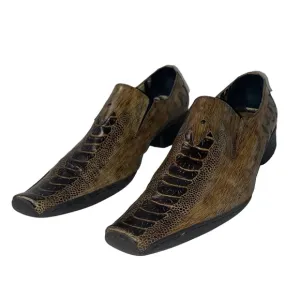Fiesso By Aurelio Garcia Western Square Toe Leather Loafers Size 43 EURO Size 10