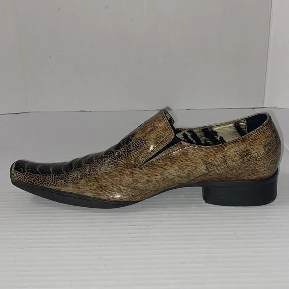 Fiesso By Aurelio Garcia Western Square Toe Leather Loafers Size 43 EURO Size 10