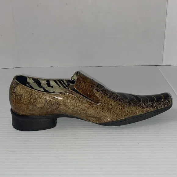 Fiesso By Aurelio Garcia Western Square Toe Leather Loafers Size 43 EURO Size 10