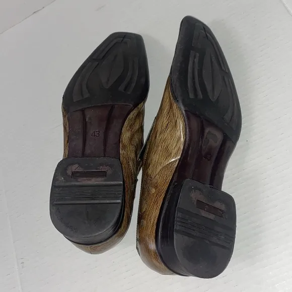 Fiesso By Aurelio Garcia Western Square Toe Leather Loafers Size 43 EURO Size 10