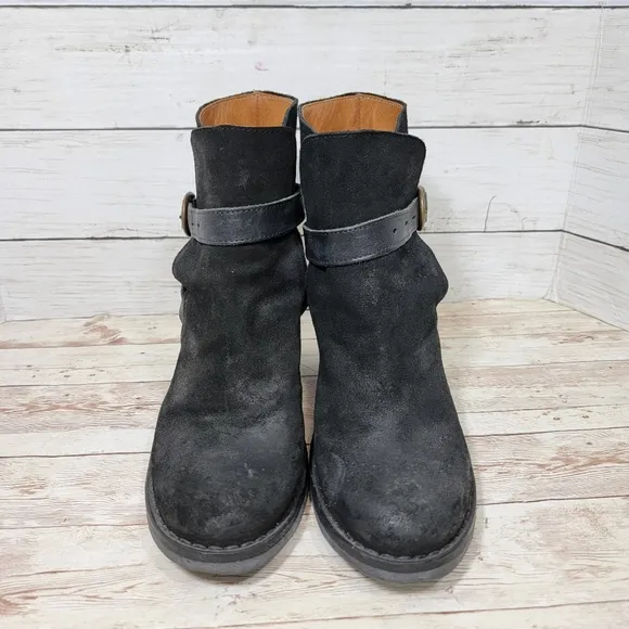 Fiorentini   Baker Nubis black suede block heel ankle boots