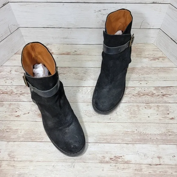 Fiorentini   Baker Nubis black suede block heel ankle boots