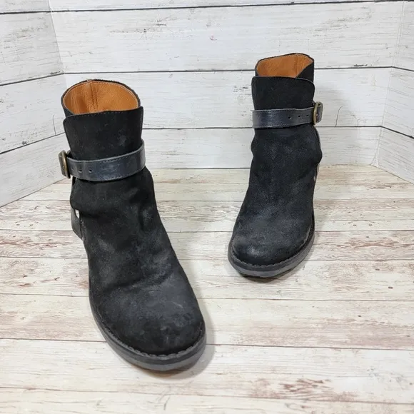 Fiorentini   Baker Nubis black suede block heel ankle boots