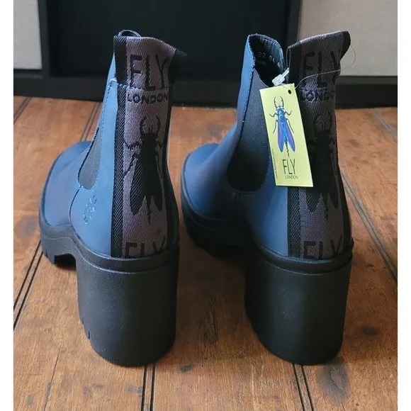 Fly London TOPE520FLY Denim Dublin Tope Leather Chelsea Boots- Size 40
