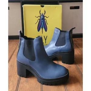 Fly London TOPE520FLY Denim Dublin Tope Leather Chelsea Boots- Size 40