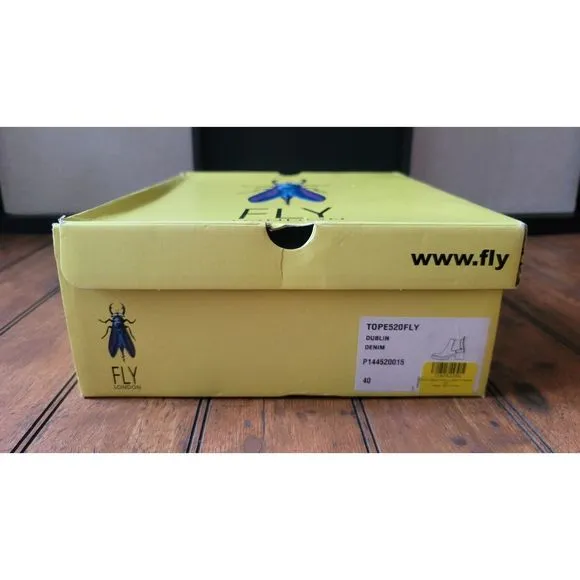 Fly London TOPE520FLY Denim Dublin Tope Leather Chelsea Boots- Size 40