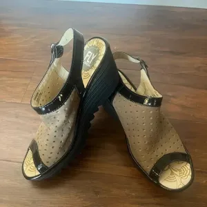 Fly London Yile sandals-Euro size 38, US size 7.  Brown and Black