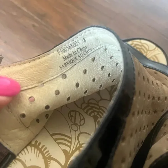 Fly London Yile sandals-Euro size 38, US size 7.  Brown and Black