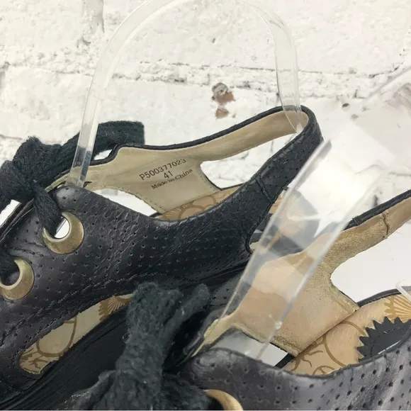 Fly London Ylva Black Wedge Sandals