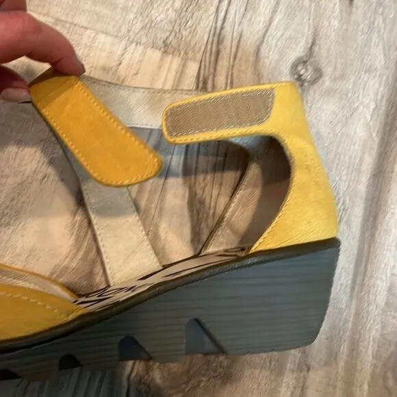 Fly London Mary Jane yellow platform shoes size 41 / US 10/10.5