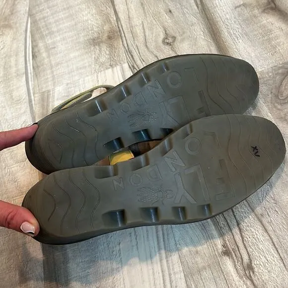Fly London Mary Jane yellow platform shoes size 41 / US 10/10.5