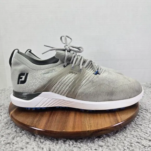 Footjoy Hyperflex Gray Knit Casual Athletic Spiked Golf Shoes Mens 11.5 W Wide