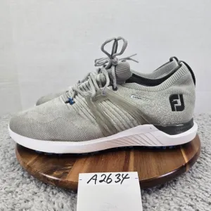 Footjoy Hyperflex Gray Knit Casual Athletic Spiked Golf Shoes Mens 11.5 W Wide