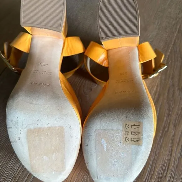 FRAME Le Carr Platform Sandal Nectarine Patent