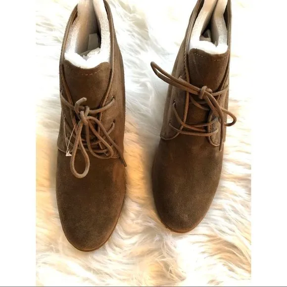 Franc Sarto suede wedge booties