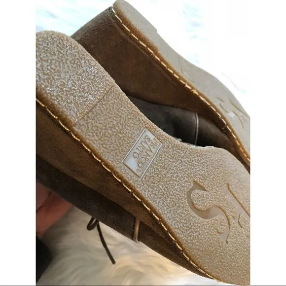 Franc Sarto suede wedge booties
