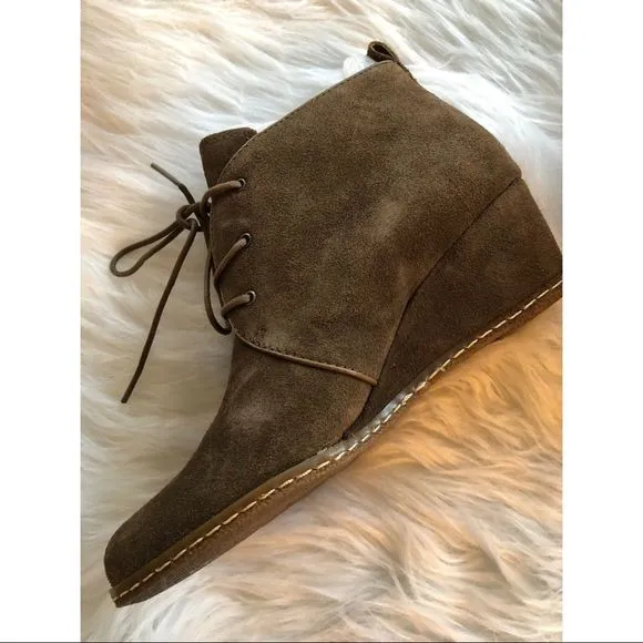 Franc Sarto suede wedge booties