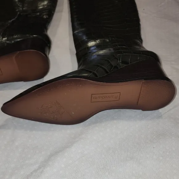 Franco Sarto Green Wedge Shoes with Croc Texture