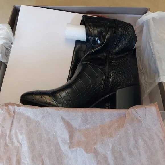 Franco Sarto Tribute Hight Shaft Black Boots Available in Different Sized