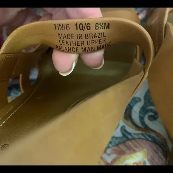 FRANCO SARTO‎ WOMENS LEATHER WEDGE HEEL SANDALS TAN SIZE 8.5