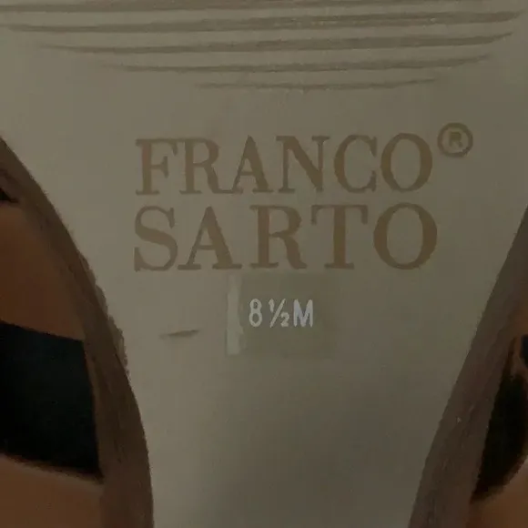 FRANCO SARTO‎ WOMENS LEATHER WEDGE HEEL SANDALS TAN SIZE 8.5