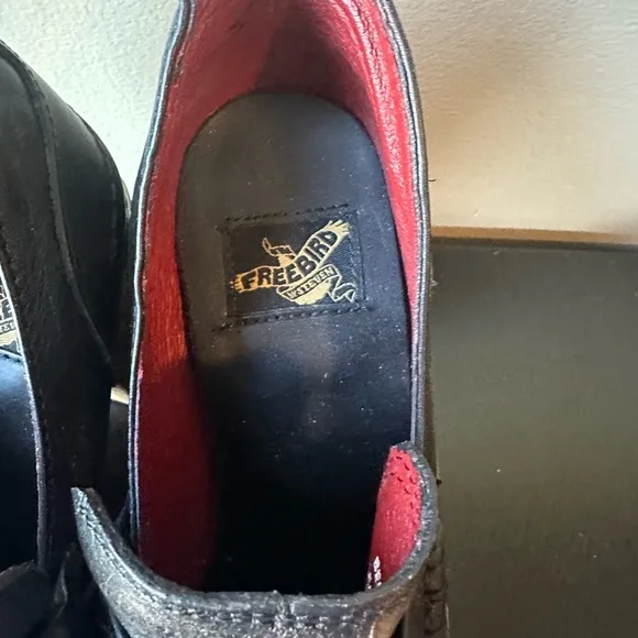 Free Bird, Bellevue  Black Loafer with Wood  Block Heel