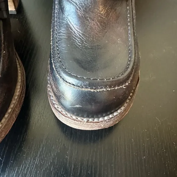 Free Bird, Bellevue  Black Loafer with Wood  Block Heel