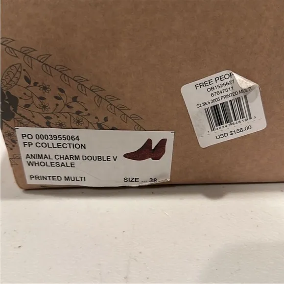 Free People Animal Charm Double V Booties Size 8.5