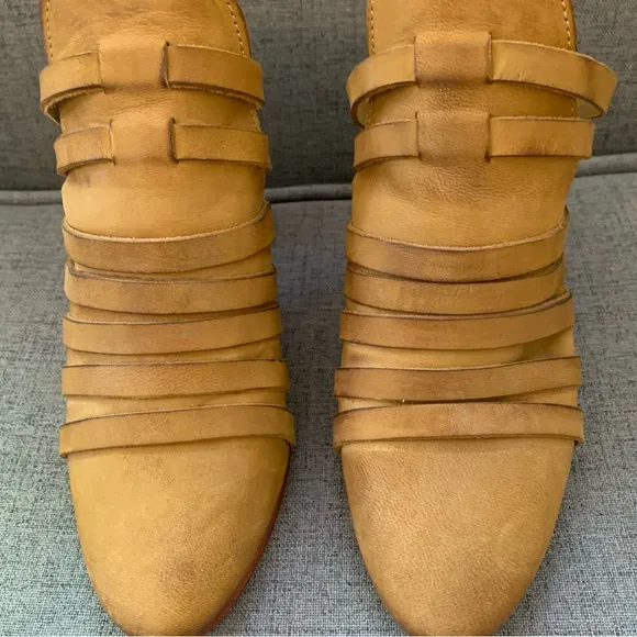 Free People Byron Strappy Mule Taupe Camel Shoes High Heels EU 40 US 9/9.5