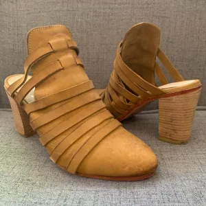 Free People Byron Strappy Mule Taupe Camel Shoes High Heels EU 40 US 9/9.5