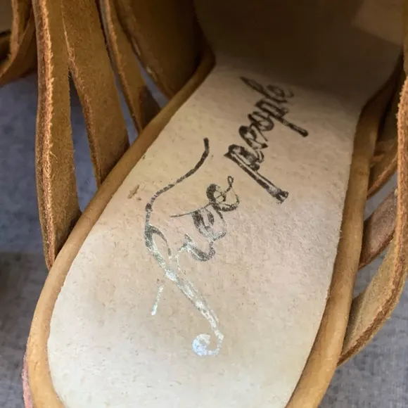 Free People Byron Strappy Mule Taupe Camel Shoes High Heels EU 40 US 9/9.5