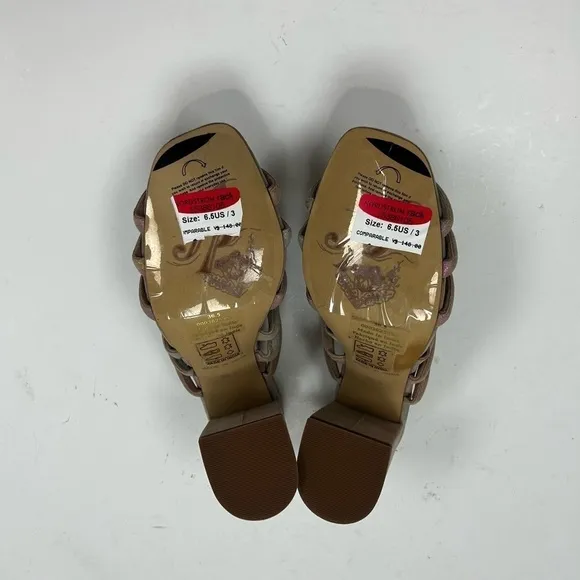 Free People Colette Block Heel Cage Slingback Sandals Size 36.5/6.5