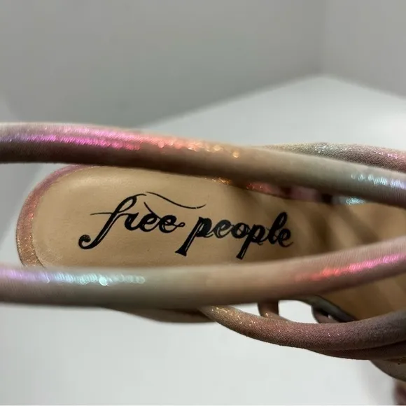 Free People Colette Block Heel Cage Slingback Sandals Size 36.5/6.5