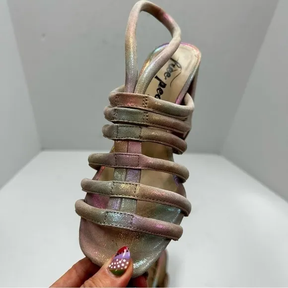 Free People Colette Block Heel Cage Slingback Sandals Size 36.5/6.5
