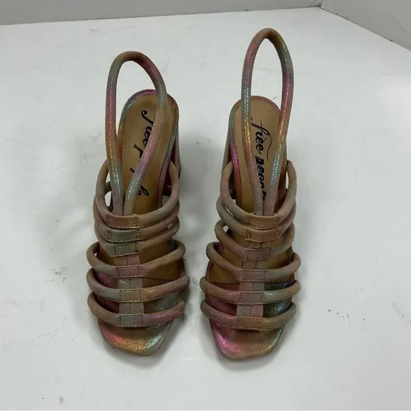 Free People Colette Block Heel Cage Slingback Sandals Size 36.5/6.5