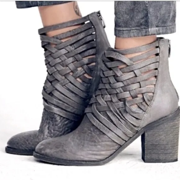 Free People Leather Carrera Boots Distressed EU37