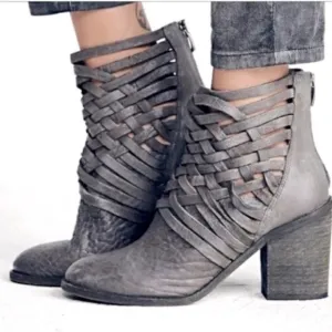 Free People Leather Carrera Boots Distressed EU37