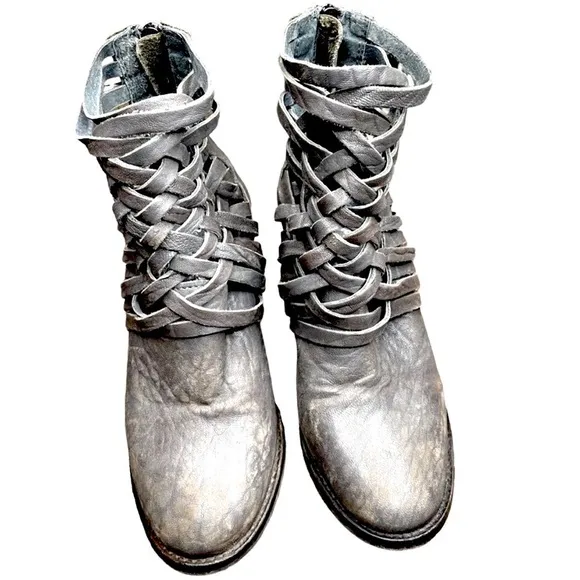 Free People Leather Carrera Boots Distressed EU37