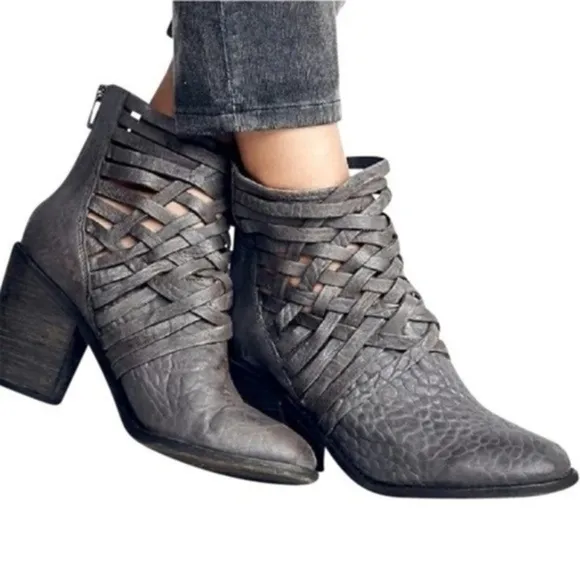 Free People Leather Carrera Boots Distressed EU37