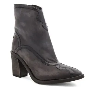 Free People Leather Western Distressed Block Heel Cowgirl Ankle Boots