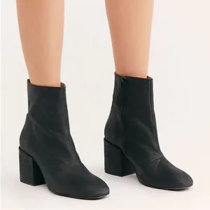 Free People Nicola Leather Block Heel Boots size 40
